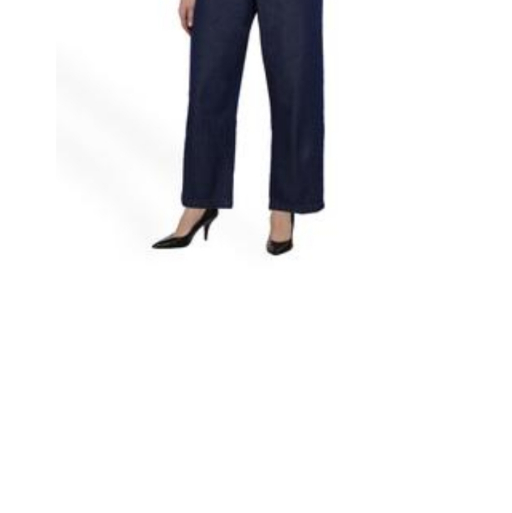 2 pair of basic editions flat front 2 pocket 1X pull on lightweight jeans.